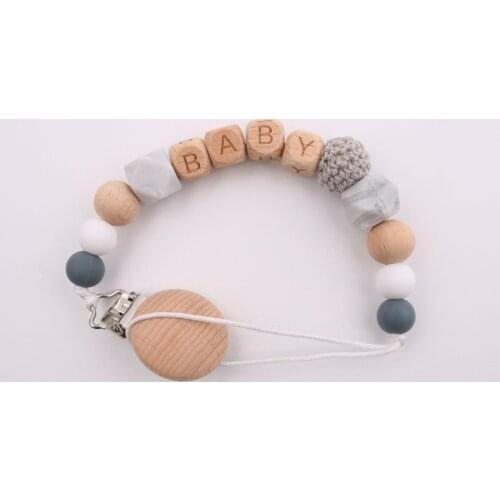 Handmade Silicone Pacifier Chains Safe Teething Chain Baby Teether Eco-friendly Pacifier Clips Holder Chain