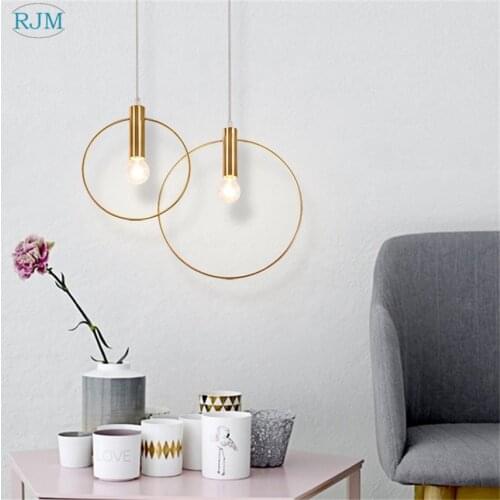 Nordic Post-modern Simple Creative Personality Round Art Iron Pendant Lights for Living Room Bedroom Restaurant Bar Lightings