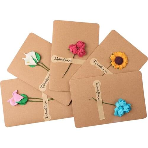 Birthday Dry Flower Handwritten Cards Blessing Wedding Invitation Thanksgiving Cards Greeting Card Gifts Festive Party Supplies