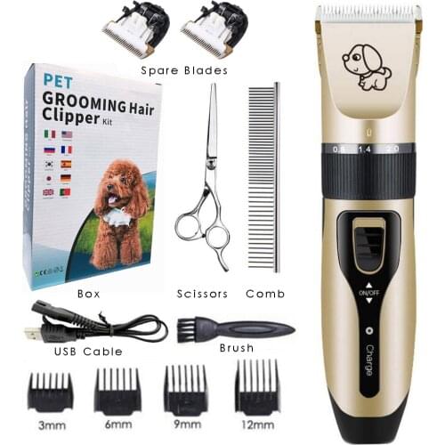 Rechargeable Low-noise Cat Dog Hair Trimmer Electric Pets Haircut Machine Animal Grooming Shaver Pet Hair Clipper Remover Cutter