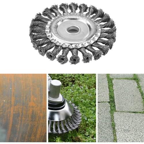 Universal Lawn Mower Grass Trimmer Head Twist Knot Brush Steel Wire Wheel Brush Disc Garden Tools for Lawnmower