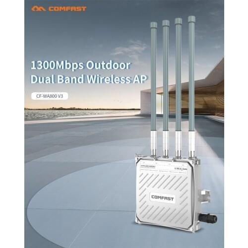 High power CF-WA800-V3 5Ghz Dual band Outdoor wireless AP 1300M gigabit wi-fi Ethernet POE 4 External antenna base station