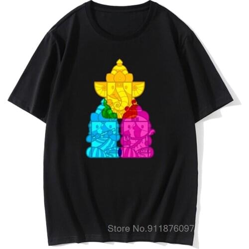Funky Design Men T-shirt Box India Gods Print Novelty Male Tops Short Sleeve Natural Cotton Tops Tee Cartoon Fathers Gift