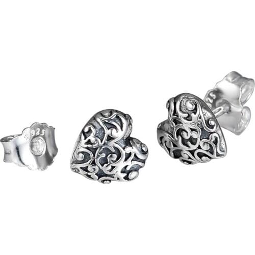 Regal Hearts Earring Studs 925 Sterling Silver Jewelry For Woman Make up Fashion Female Earrings Party Jewelry