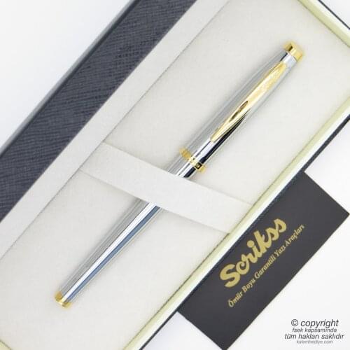 Scrikss 39 Gold Chrome Roller Pen | Scrikss Pen | İsme Special Pen | Gift Pen