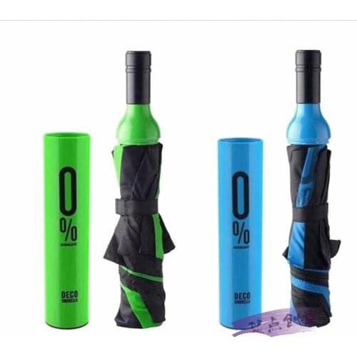 High Quality Designer Personalized Clear Rain Umbrellas!Cute And Compact Manual 3 Folding Wine Bottle Umbrella&Paraguas For Sale