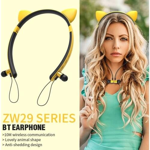 ZW29 Bluetooth Stereo Headphones Wireless Magnetic Sports Headset Sweatproof Earphone Detachable Ear for Smart Phone Tablet PC
