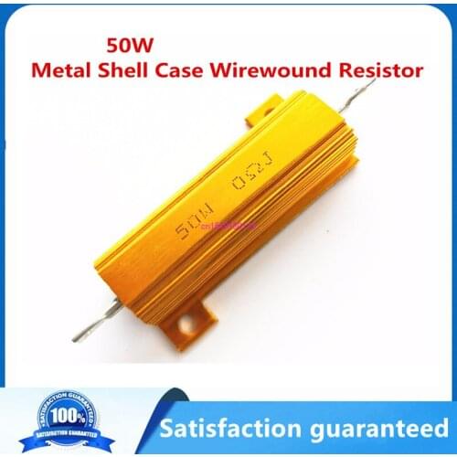 1Pcs full value 50W 0.01 -100K ohm 0.47R 0.5R 0.56R 0.68R 1R 1.5R 2R Wirewound Aluminum Power Metal Shell Case Resista 5