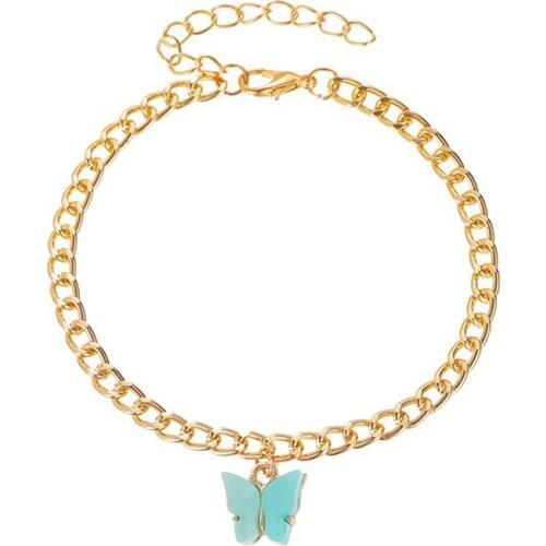 1*Women Anklet Stylish Butterfly Decor Ankle Charm Bracelet Beach Anklet Ankle Chain Jewelry Accessories Party Dress Up