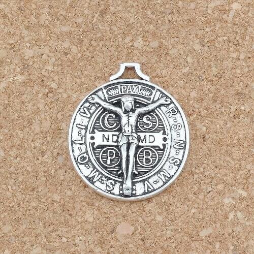 15Pcs Jesus Benedict Da Norcia Medal Cross Patron Crucifix Charms Pendants Jewelry DIY Fit Necklace 29x34mm A-240