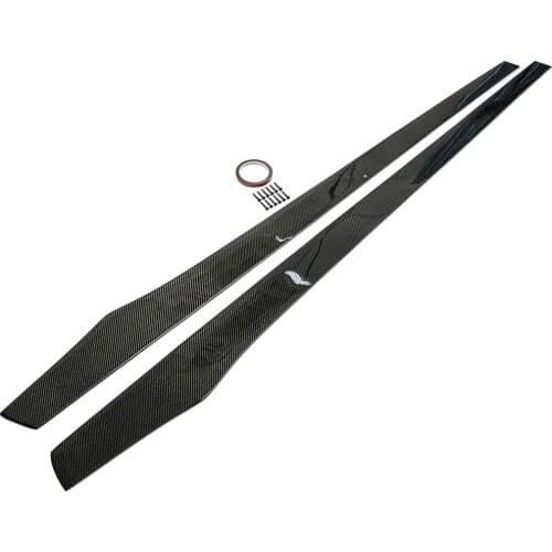 2PCS Side Skirt Extension Flat Bottom Line Lip Carbon CF for Kia Stinger 2018 2019