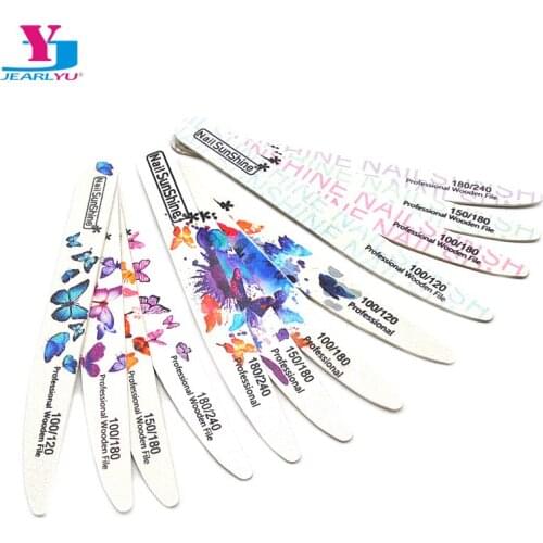 New 20 Pcs/Lot Nail Files 100/120/150/180/240 Wooden Sanding Files Professional Nails Cuticle Gel Polishing Manicure Care Tools