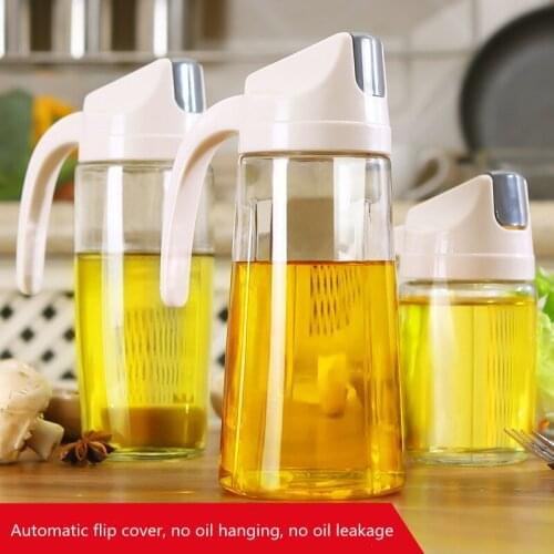 300/600/630ML Kitchen Glass Oil Bottle Dispenser Automatic Opening Closing Bottles For Oil And Vinegar Honey Olive Oil Container