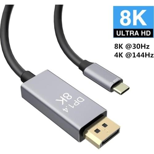 8K USB C to DisplayPort 1.4 Cable 4K@144Hz USB 3.1 Type C Thunderbolt 3 to DP Cable for MacBook 2017 Galaxy S9 Huawei P20
