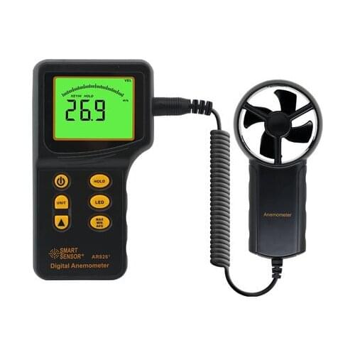 AR826 Digital Handheld Air Flow Meter Anemometer Wind Speed Tester