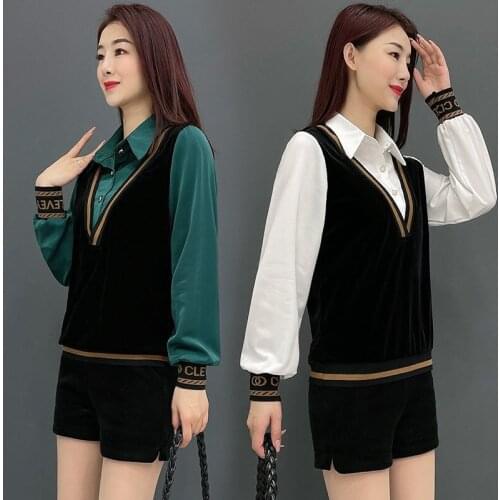 Blouse Women Shirt Splicing T-shirts Womens Shirt Blusas Ropa De Mujer