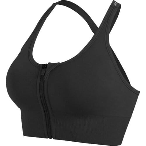 Sexy Plus Size Push Up Bras Front Zipper Underwear Women Seamless Gym Fitness Breathable Workout Brassiere Sports Bras