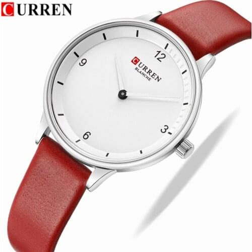 CURREN Fashion light Slim Quartz Watches Women Top Brand Casual Clock Ladies Wrist Watch with Leather Strap Relogio Feminino
