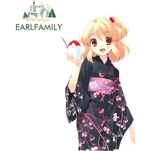 EARLFAMILY 13cm x 7.3cm for Anime Beauty Vinyl Car Stickers Personality Motorcycle Waterproof Scratch-proof Camper Window Decal