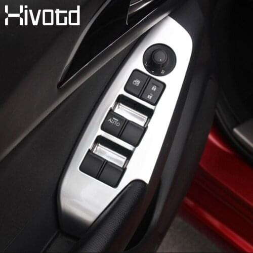 Hivotd For Mazda 3 Axela 2017 2018 Accessory hatchback sedan car Inner Door Window glass Lift Control Switch Panel Cover Trim