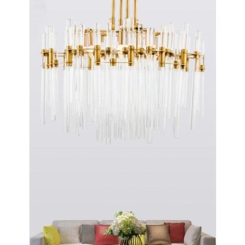 Postmodern crystal chandelier simple living room lamp Nordic creative restaurant lamp light luxury atmosphere personality