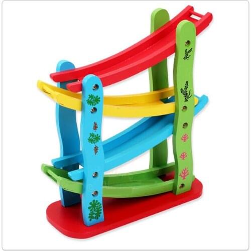 Toys scooter toy Wooden Four-story Ladder Gliding Car Track Wooden Slides Speeding Childrens Educational