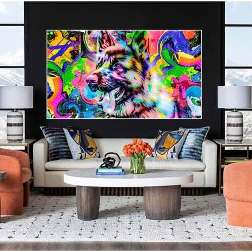 Canvas Painting Graffiti Abstract Wall Art Skull Animal Dog Cat Deer Orangutan Poster for Living Room Lnterior Decor HD Pictures
