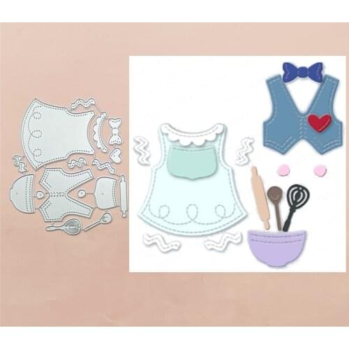 Kitchenware Dress Love Bow Metal Cut Dies Stencils for Scrapbooking Stamp/Photo Album Decorative Embossing DIY Paper Cards