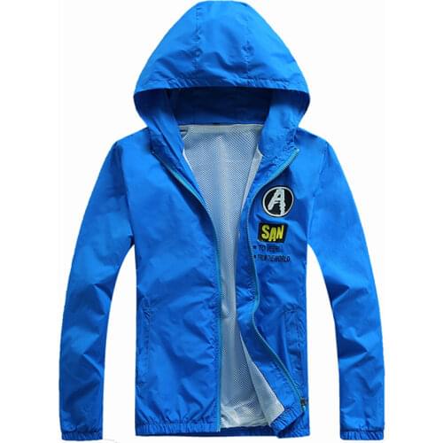Men 2021 Summer Fashion Jacket Mens Hooded Casual Male Thin Coat Summer Sun Protection Clothing