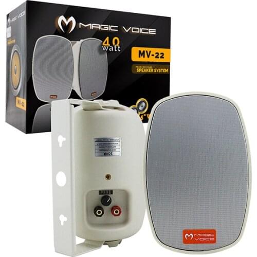 MAGICVOICE MV-22 12 CM 40 WATT WHITE COLUMN SPEAKER 2Lİ TK TRANSFORMER