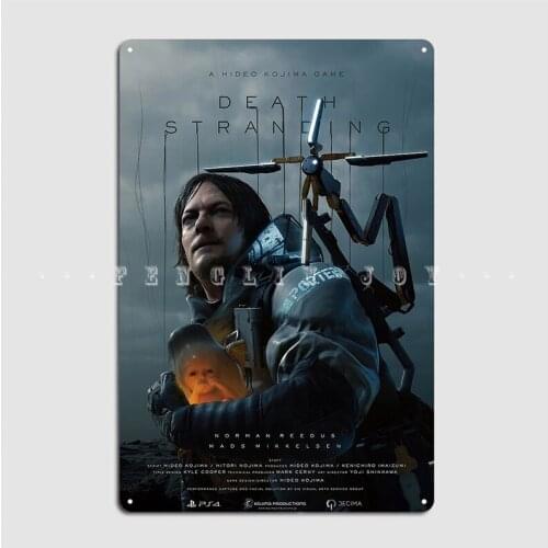 Death Stranding High Res Metal Sign Bar Cave Painting Décor Cinema Living Room Retro Tin Sign Poster