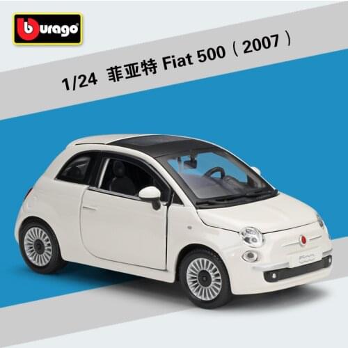 1:24 Bburago 2007 Fiat 500 ABARTH Alloy Model Car Static Metal Model Vehicles