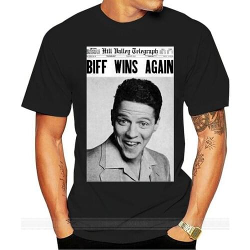 Mens Back To The Future Biff Tannen Newspaper T Shirt Retro Flux Capacitor Marty 2Xl 46Xl Tee Shirt