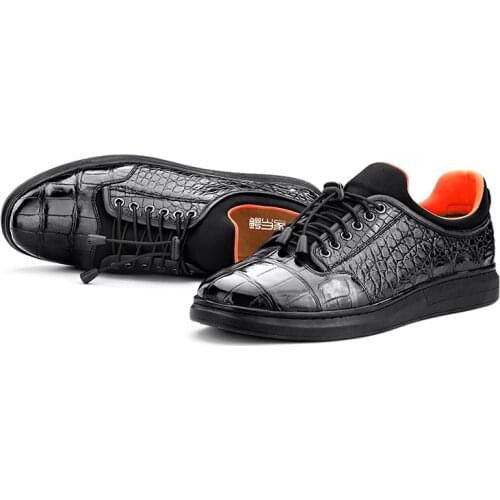 100% real genuine crocodile skin men business shoe with genuine cowhide back and tail skin shoe for men black coffee brown color