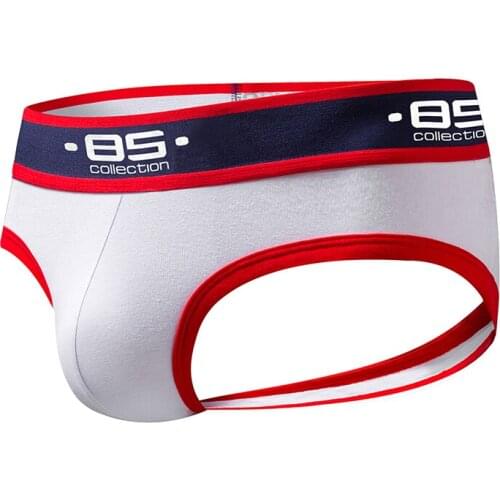 2020 BS Brand Mens Sexy Thongs briefs Double D G-string Thong Gay Underwear Male Jockstraps cotton 4 solid broadside BS146