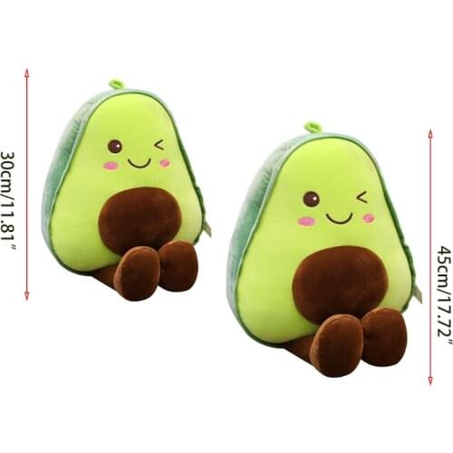 30/45cm Soft Doll Plush Stuffed Avocado Fruit Cartoon Back Pillow Decompression Toy Throw Pillow Home Decoration N0HD