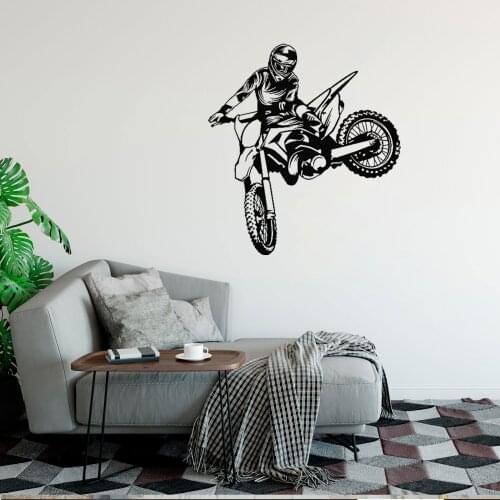 Motocross Motorcycle Player Wall Sticker Dirt Bike Wall Decals Vinyl Home Decor For Boys Room Bedroom Murals DW5777
