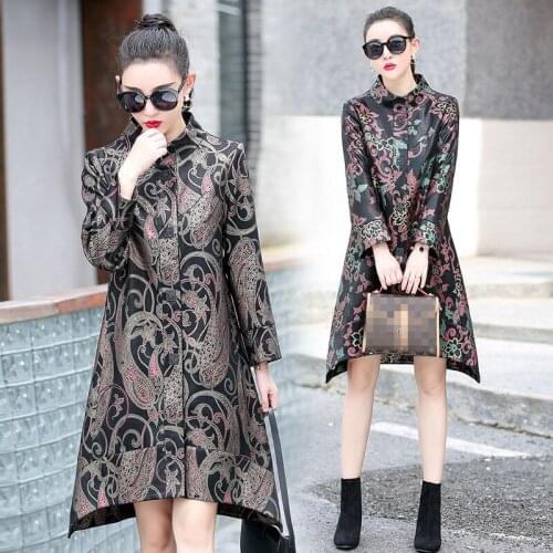 New Plus Size 3XL 4XL Print Jacket Women Leather Coat Long 2021 Autumn Fashion Womens Leather Jackets Female Leather Clothing