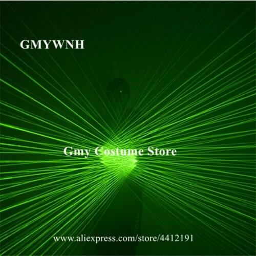 SJ80 Green laser gloves dj party ballroom dance wears led costumes disco green laser beams gloves rechargeable gloves glowing dj