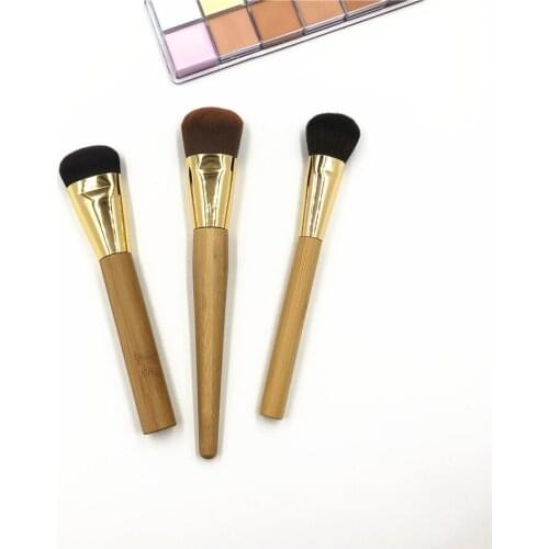 Professional Foundation Brush Bamboo Golden T Brush Bronzer Contouring Precision Blush Cheek Make up Brushes