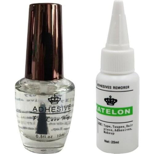 Wholesale stock waterproof invisibility adhesives lace glue and strong effect katelon remover for lace wig glue