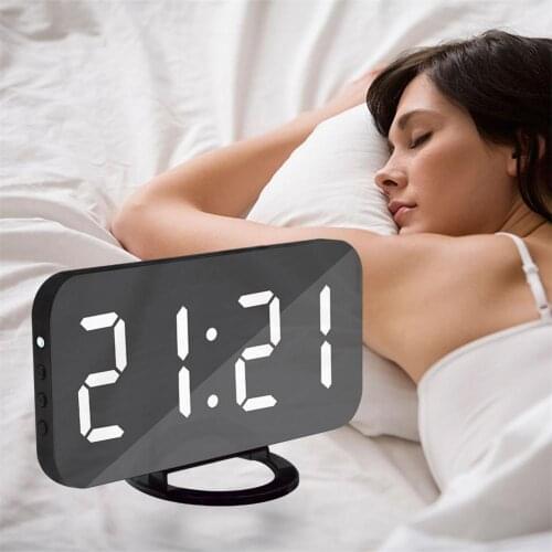 LED Digital Alarm Clock with Backlit Alarm Clock LED Digital Display Dual USB Output Ports Memory Function Snooze Alarm Clock