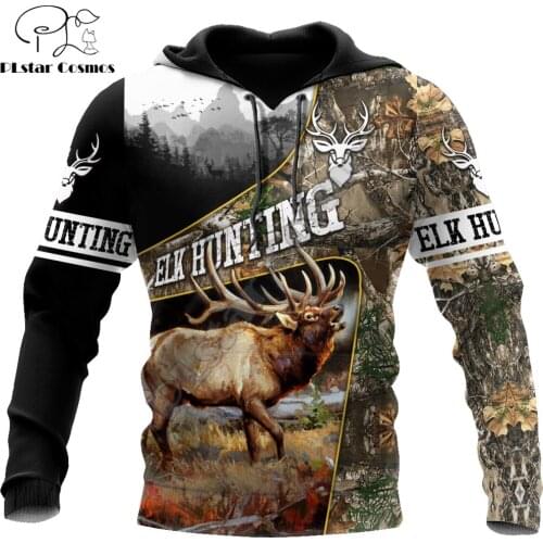 Beautiful Elk Hunting 3D Printed Hoodie Animal Men Sweatshirt Unisex Streetwear Zip Pullover Casual Jacket Tracksuits KJ0254