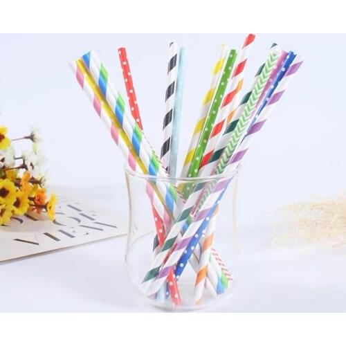 200 Designs environmental colorful paper straw straight drinking straw wedding kids birthday party decoration supplies LX5936