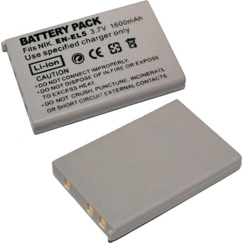 1Pcs 3.7v 1600mAh EN-EL5 Camera Battery for Nikon Coolpix P4 P80 P90 P100 P500 P510 P520 P530 P5000 P6000 P5100 5200