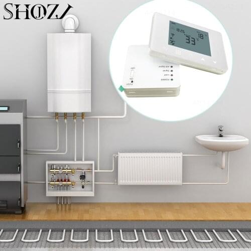 TUYA Wireless WiFi & RF Gas Boiler Remote Control Programmable Water Heating Works With Google Home Alexa SHOJZJ