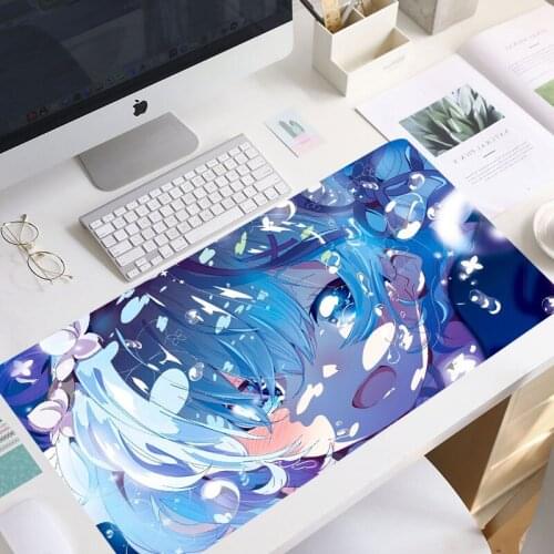 Re Zero Anime Girl Large Gaming Mouse Pad Lock Edge Mouse Mat Keyboard Pad Desk Mat Table Mat Gamer Mouse pad non-skid mouse pad