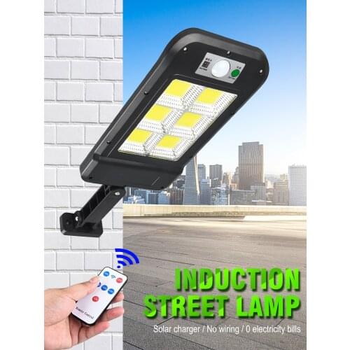 Motion Sensor Solar Led Light Remote Outdoor Wall Street Light Waterproof Human Body Induction Garden Multi-Mode Solar Lamps