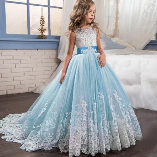 Kids Dresses For Girls Princess Dress Flower Girl Wedding Evening Gowns Party Dresses Teenage Dress vestido 4 6 8 10 13 14 Year