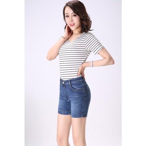 Jian Peng jeans shorts women 2019 jean shorts women summer New Casual hot pants denim Short feminin High Waist Short femme